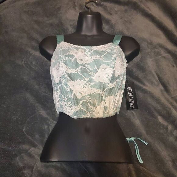 Dolls Kill Current Mood Me Without You Lace Overlay Corset Sz M - Picture 1 of 3